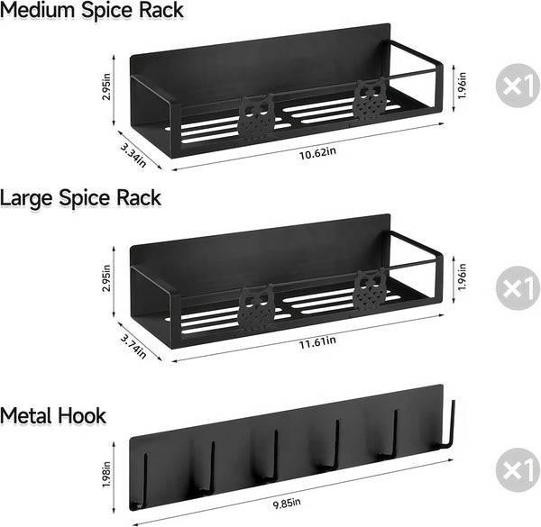 Magnetic Spice Rack for Refrigerator,Space Saving Kitchen Organizer Shelf3