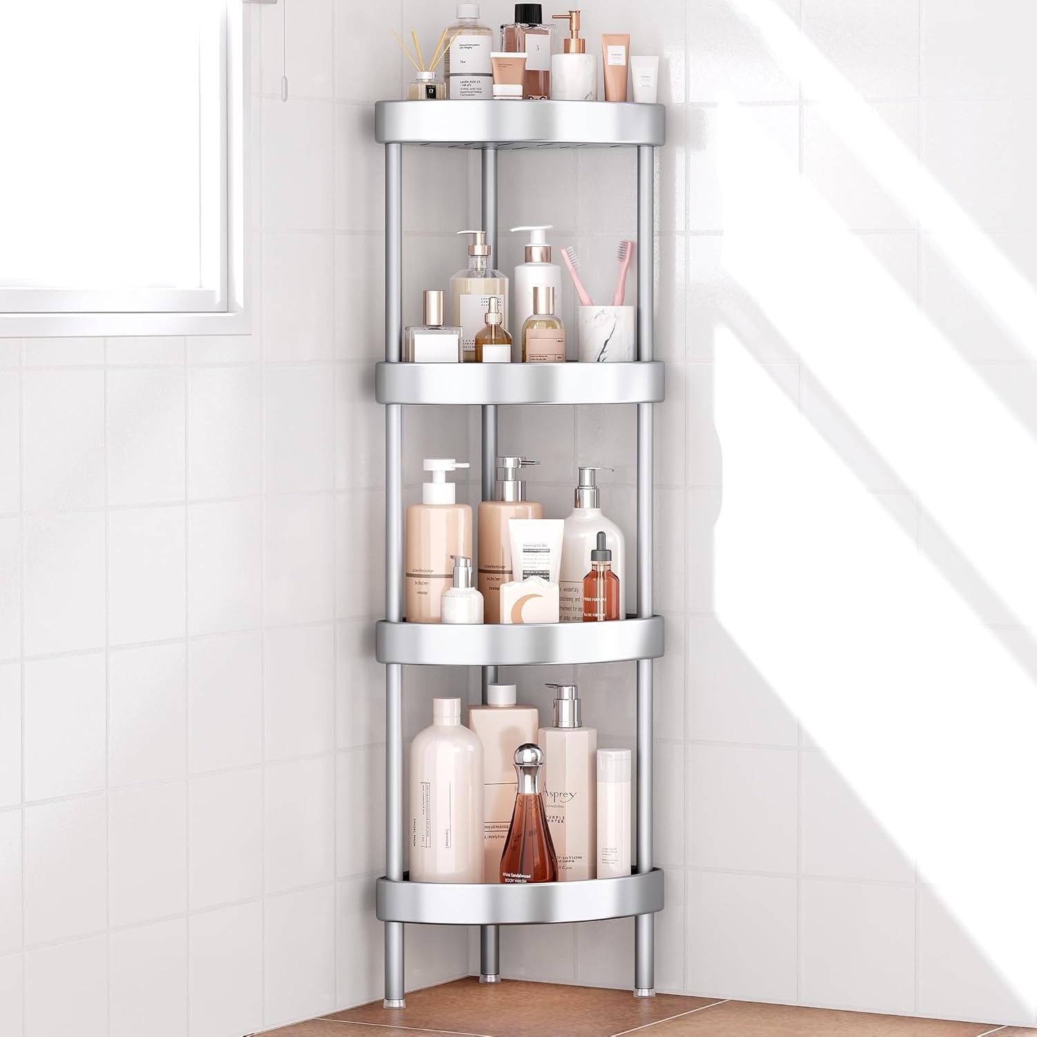 4-tier-aluminum-corner-shower-caddy-standing-rustproof-silver