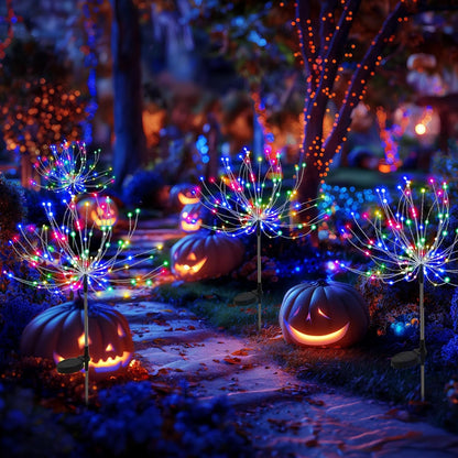 Solar Firework Fairy Garden Lights Outdoor, Colorful, 4 Pack3