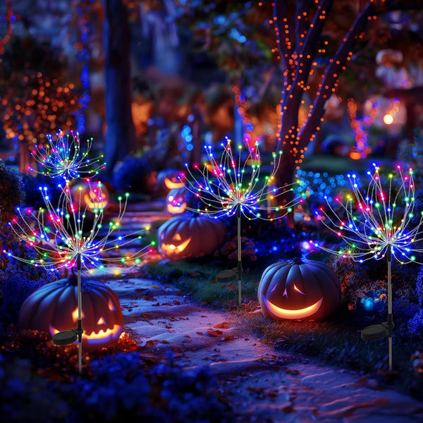 Solar Firework Fairy Garden Lights Outdoor, Colorful, 4 Pack3