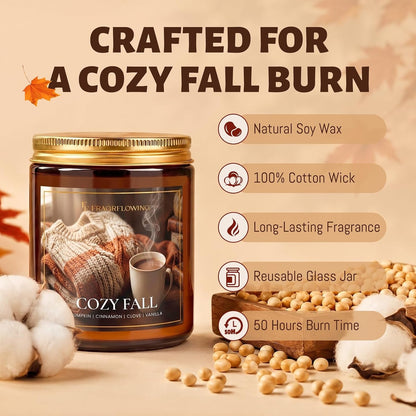 Cozy Fall Candles, Pumpkin Spice Scented3