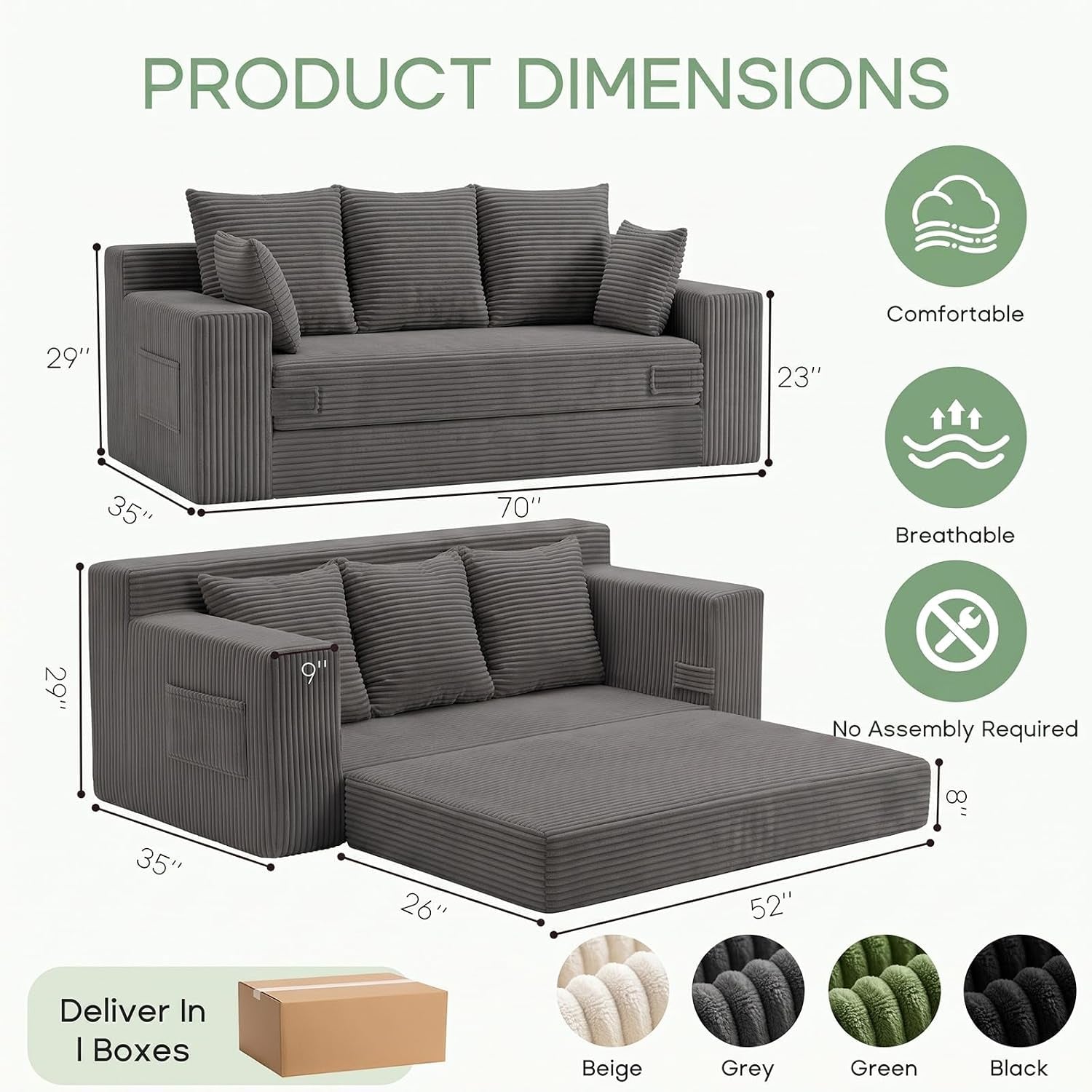 boneless-couch-for-living-room-3-seater-convertible-sofa-bed-in-a-box-folding-pull-out-couch-with-comfy-corduroy-loveseat-sleeper-floor-sofa-with-5-pillows-no-assembly-required-grey