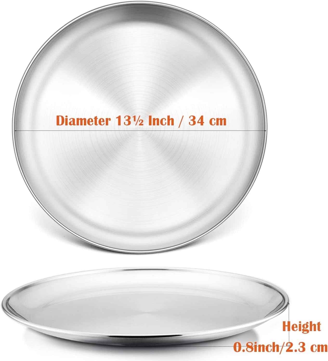 pizza-pan-set-of-2-13-5-inch-stainless-steel-pizza-tray-silver-2-pieces-round-pizzas-plate-for-pie-cookie-cake-good-for-baking-cooking-roasting-non-toxic-heavy-duty-dishwasher-safe