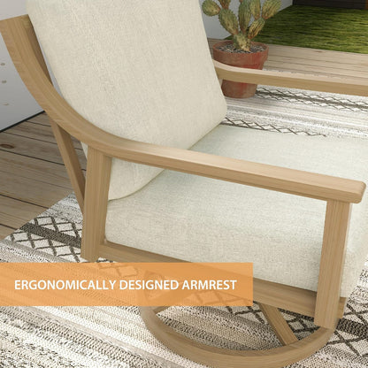 4-Piece Outdoor Patio Furniture Set for 5, Aluminum Outdoor Conversation Set Includes 1 Three-Seater Sofa, 2 Swivel Chairs, and 1 Coffee Table, Perfect for Porch, Deck, Garden, (Beige)7