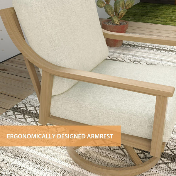 4-Piece Outdoor Patio Furniture Set for 5, Aluminum Outdoor Conversation Set Includes 1 Three-Seater Sofa, 2 Swivel Chairs, and 1 Coffee Table, Perfect for Porch, Deck, Garden, (Beige)7