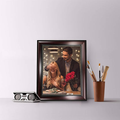 8X10 Picture Frame for Tabletop Display and Wall Mounting Wooden 2 Pieces Mahogany with Gold Beaded Collage Brown6