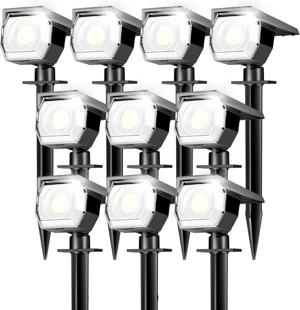 10 Pack Solar Spot Lights Outdoor Waterproof, Landscape Spotlights1