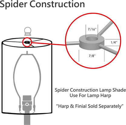 33055, Hardback Empire Transitional Spider Lamp Shade, Mushroom Pleated Pleated White, 7" Top X 13" Bottom X 10" Slant6