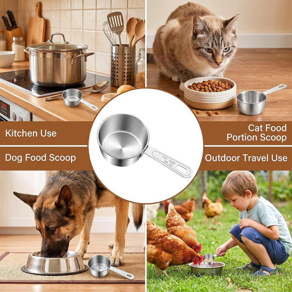 2 Pcs 1/3 Cup Scoop Stainless Steel Measuring Cups for Liquid4