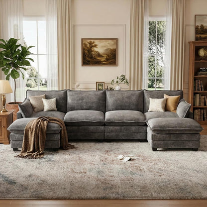 U Shaped Modular Sectional Couch, Comfy Sofa for Living Room7