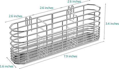 304 Stainless Steel Utensil Holder, Dish Drying Rack, Kitchen Utensil Organizer, Knife and Fork Drainage Rack, Kitchen Drainage Basket Accessories, with Hooks, Rust Proof, Color-Silver3