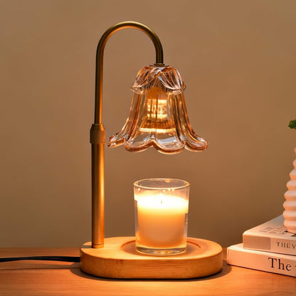 Candle Warmer Lamp with Timer Dimmable Adjustable Height Amber1