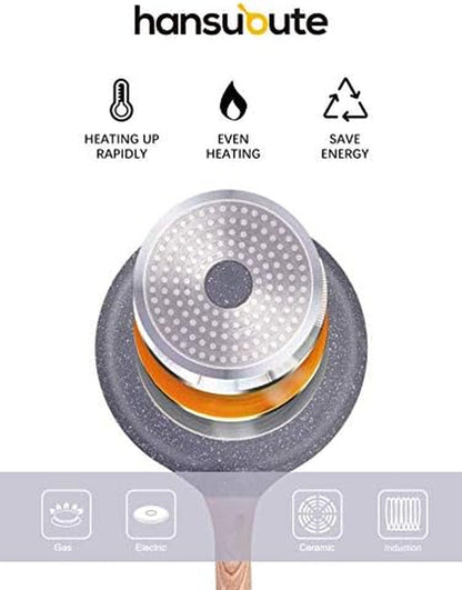 Induction Nonstick Frying Pan,Light Weight Skillet,Healthy Non Toxic Omelet Pan,All Stoves Compatible Egg Pan (Grey, 8Inch)2