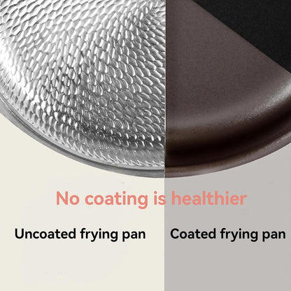Titanium Hammered Pan, Durable Scratch-Resistant Titanium Frying Pans for Cooking, No-Coating Nonstick Skillet, Even Heating for Cooking, Nutritious Pan for Cooking,No Lid,8.66In6