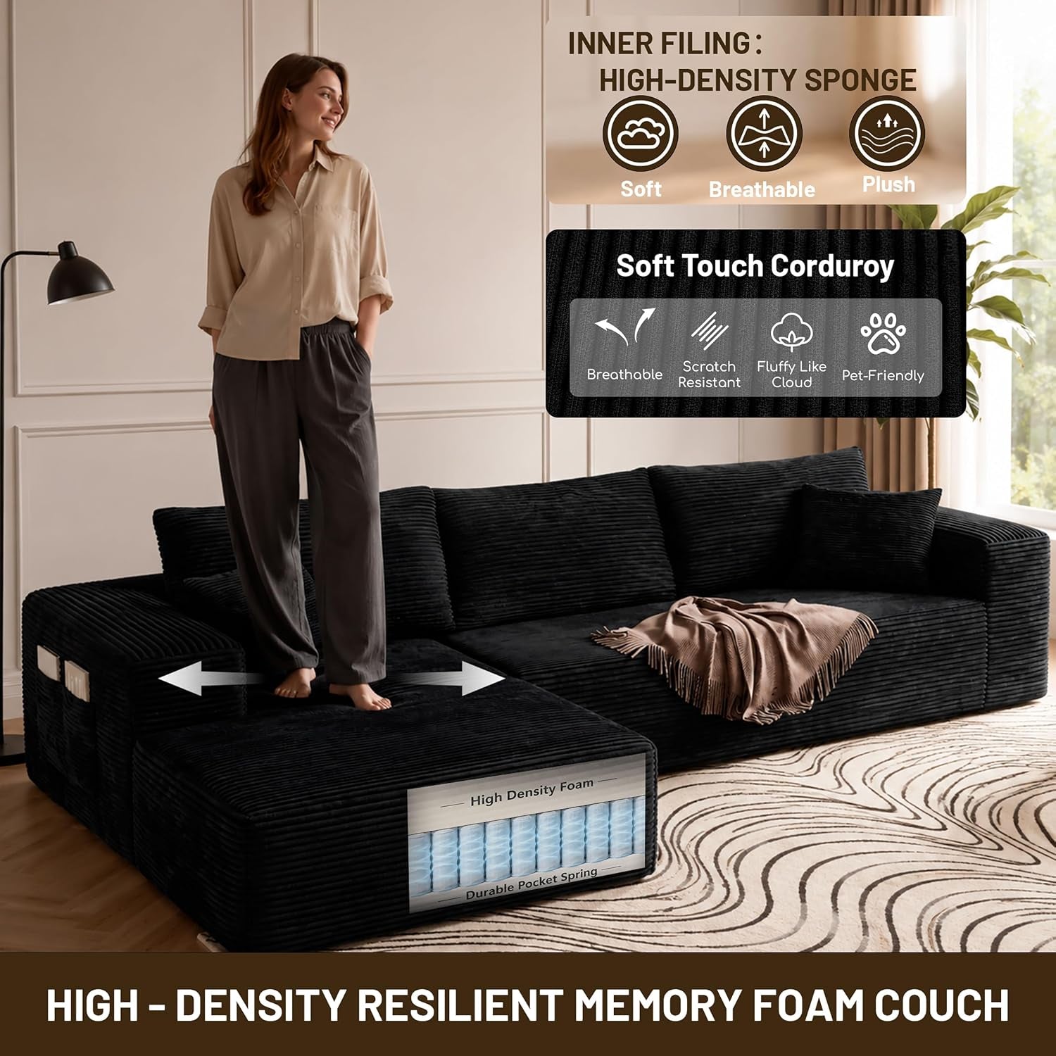 boneless-sectional-couch-black-l-shape-sofa-ottoman-with-recliner-bed-memory-foam-modular-cloud-no-bones-in-a-box-boundless-comfort-for-living-room-compression-corduroy-fabric-deep-seat-easy-assembly