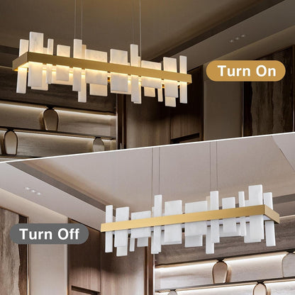 46.8 Inch Modern Adjustable Alabaster Rectangle Chandelier3