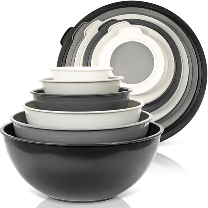 12-Piece Plastic Mixing Bowls with Lids for Food Prep & Storage1
