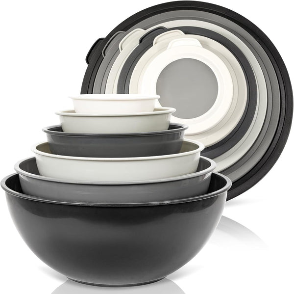 12-Piece Plastic Mixing Bowls with Lids for Food Prep & Storage1