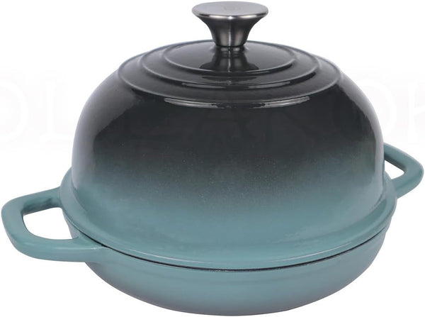 Dutch Oven for Bread Baking, Enameled Cast Iron Dutch Oven Pot with Lid, Bread Oven for Sourdough Bread Baking, Cast Iron Bread Pan, 5 Qt Cyan4