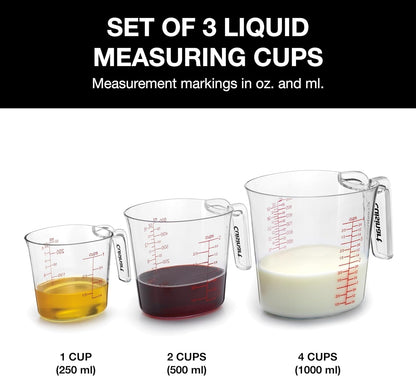 Nesting Liquid Measuring Cups, Clear, 3-Piece, CTG-00-3MC2