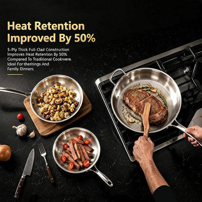 11-Piece 5-Ply Stainless Steel Cookware Set, Pots and Pans4