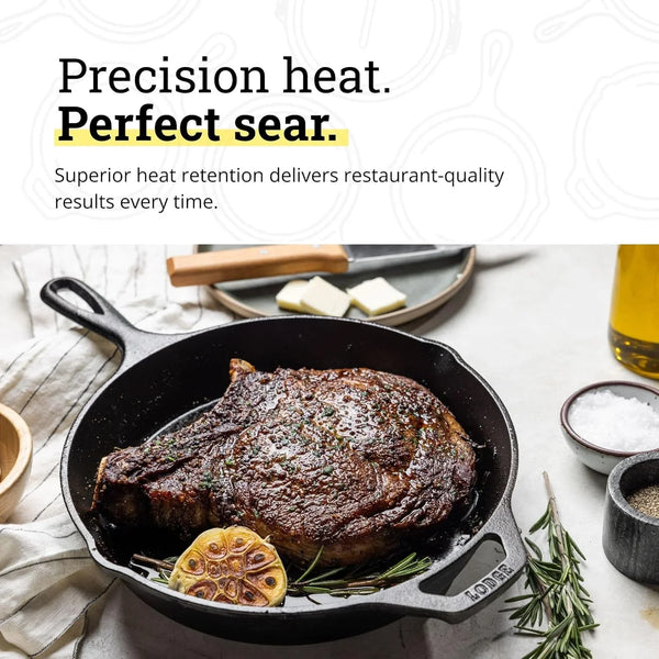 Pre-Seasoned Cast Iron Skillet, Pfas-Free, 10.25 Inches | Non-Toxic & Naturally Non-Stick Cast Iron Pan, Compatible with Oven, Stove, Grill & Campfire, Made in USA6
