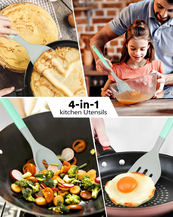 4-Pack Silicone Spatula Set, 600°F Heat Resistant, Ergonomic Grip6