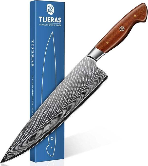 Damascus Chef Knife 9" - Sharp Professional Cooking1