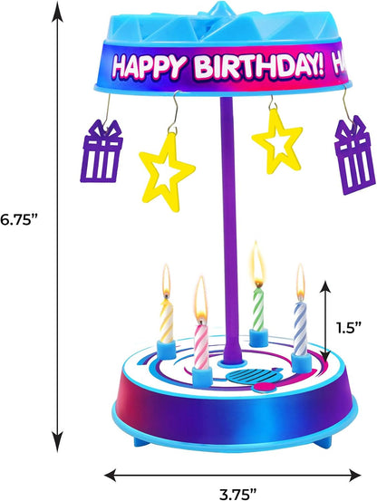 Spincredible Candle, Singing Candle-Powered Spinning Cake Topper, Reusable Birthday Candle, Fits Any Size Cake, Great for Birthdays, 1 Count6
