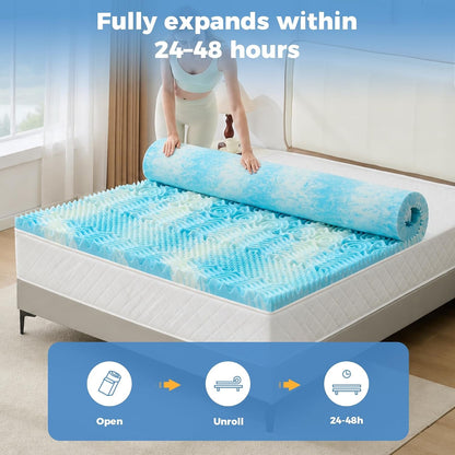 2 Inch Memory Foam Mattress Topper Twin XL, Twin Extra Long Mattress Pads for College Dorm Single Bed, Pressure Relieve Certipur-Us Certified, 39X80 Inches, Blue7