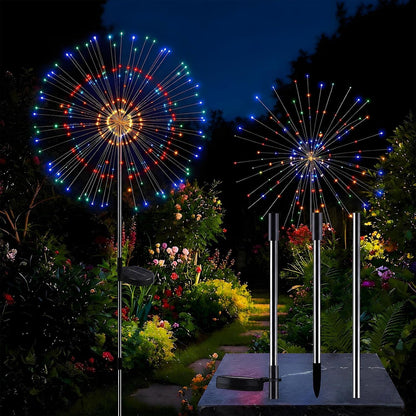2-Pack Solar Firework Lights for outside Waterproof Garden Fairy Lights1