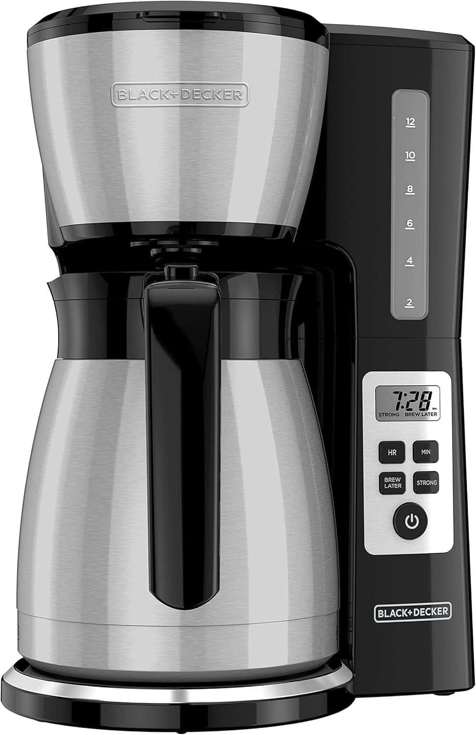 black-decker-12-cup-thermal-programmable-coffee-maker-with-brew-strength-and-vortex-technology-black-steel-cm2046s-programmable-coffee-maker-with-vortex-showerhead-brew-strength-control-and-mess-free-perfect-pour-spout
