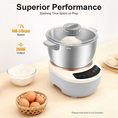 5L Dough Mixer Machine,Electric Dough Maker with Ferment Function,Microcomputer Timing,Touch Controls,Flour Kneading Machine for Pizza Bread,Bakeries,Home Kitchens (5L Silver)2