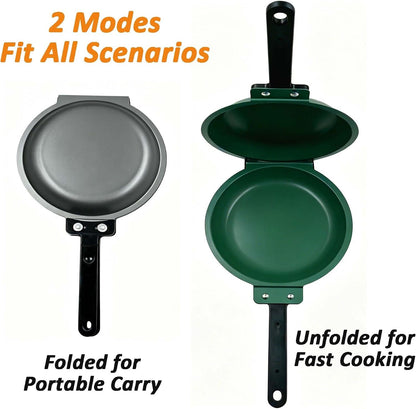 Upgraded Gray and Green Double Sided Pan, Water-Based Non-Stick Coating Flip Frying Pan for Home Kitchen, Hotel and Restaurant, Pancake Maker, Omelette Maker, Featuring Gas or Electric Stove Cooking4