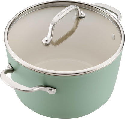 Kitchenaid Hard-Anodized Induction Ceramic Pots and Pans Set, 9Pc Cardamom3