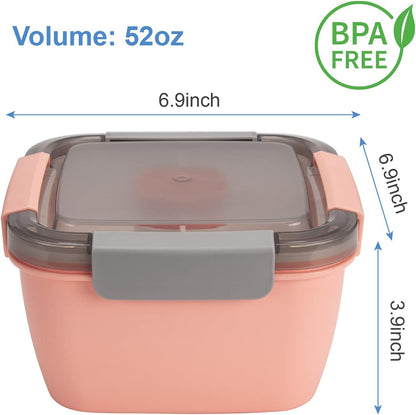 Salad Lunch Container to Go, 2 Packs 52-Oz Salad Bowls to Go for Lunch5