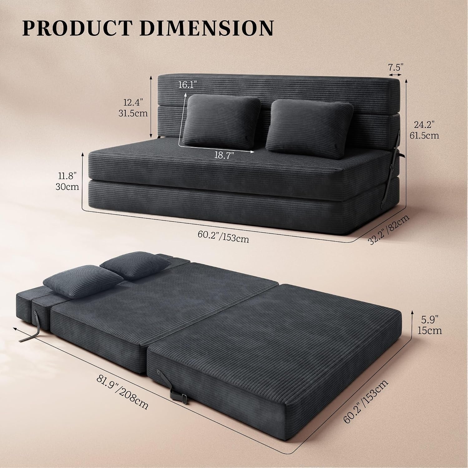 convertible-sofa-bed-loveseat-folding-floor-futon-sleeper-sofa-couch-bed
