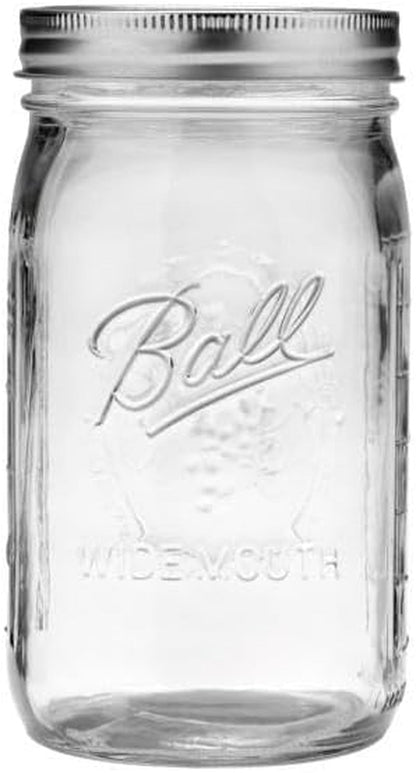 Quart (32Oz) Jar with Silver Lid, Wide Mouth, Set of 22