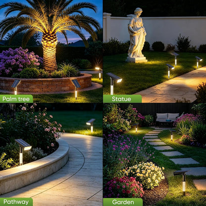Solar Spot Lights Outdoor Waterproof, Warm White 4 Pack6