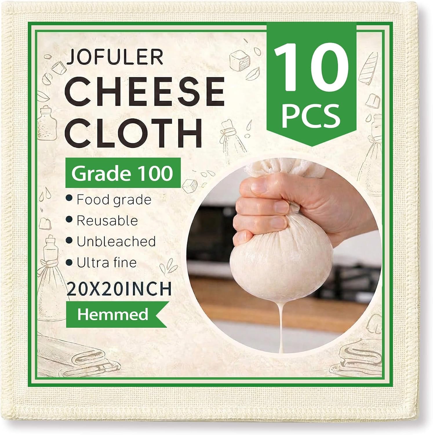 10-pcs-unbleached-cheese-cloths-20x20-inch-grade-100-hemmed-cheesecloth-for-cooking-reusable-cotton-strainer-for-juicing-baking-cheese-and-yogurt-making