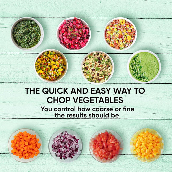 Express Small Manual Food Chopper, 2-Cup: Hand Chopper with Container, Push-Down Pump Onion Chopper, Garlic Chopper, Green Veggie Cutter for Salsa, Salad, Coleslaw, Baby Food, Indian Cooking3