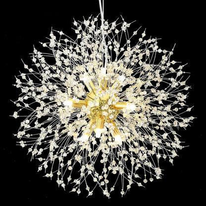 Modern Crystal Chandelier, Dandelion Chandelier,Gold,19.69 In8