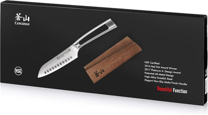 TN1 Series 1021905 Swedish 14C28N Steel Forged 5-Inch Santoku Knife and Wood Sheath Set7