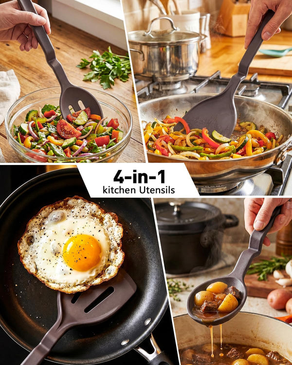 4-Pack Silicone Cooking Utensils Set, V-Hover, Stackable, Nonstick8