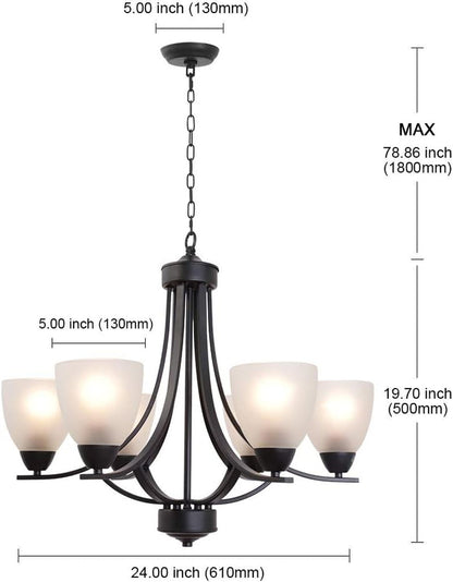Contemporary Chandeliers 6 Light Black Modern Pendant Light Rustic Vintage Dining Room Lighting Fixtures Hanging, Flush Mount Ceiling Light for Bedroom Living Room6