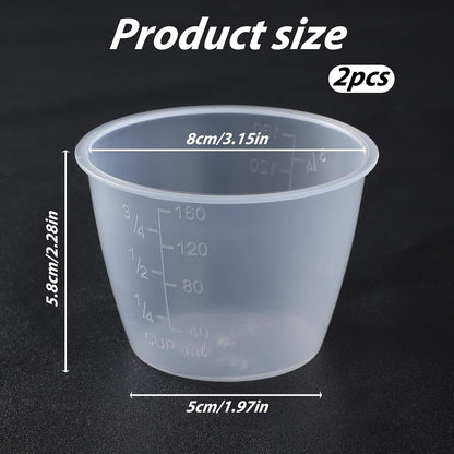 2 Pieces Transparent Rice Measuring Cups, 160Ml 3/4 Cup Rice-Cooker Cups Plastic Double Scale Small Laundry Measuring Rices Cup Replacement for Cooking,Dog Cat Food Measurings2