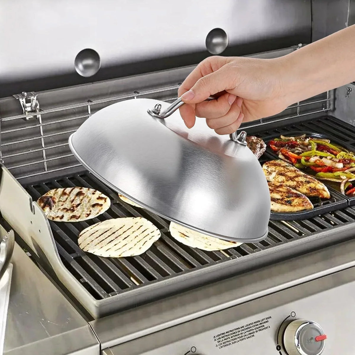 2-pcs-9-inch-stainless-steel-griddle-melting-cheese-dome-wok-lids-commercial-grade-basting-and-steaming-cover-best-for-use-in-flat-top-grills