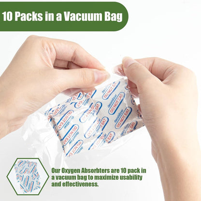 110 Packs 100CC Food Grade Oxygen Absorbers (10 Packs in Individual Vacuum Bag, 11X Packs of 10), Oxygen Absorbers for Food Storage, with Oxygen Indicator, for Mylar Bags, Mason Jars, Canning4