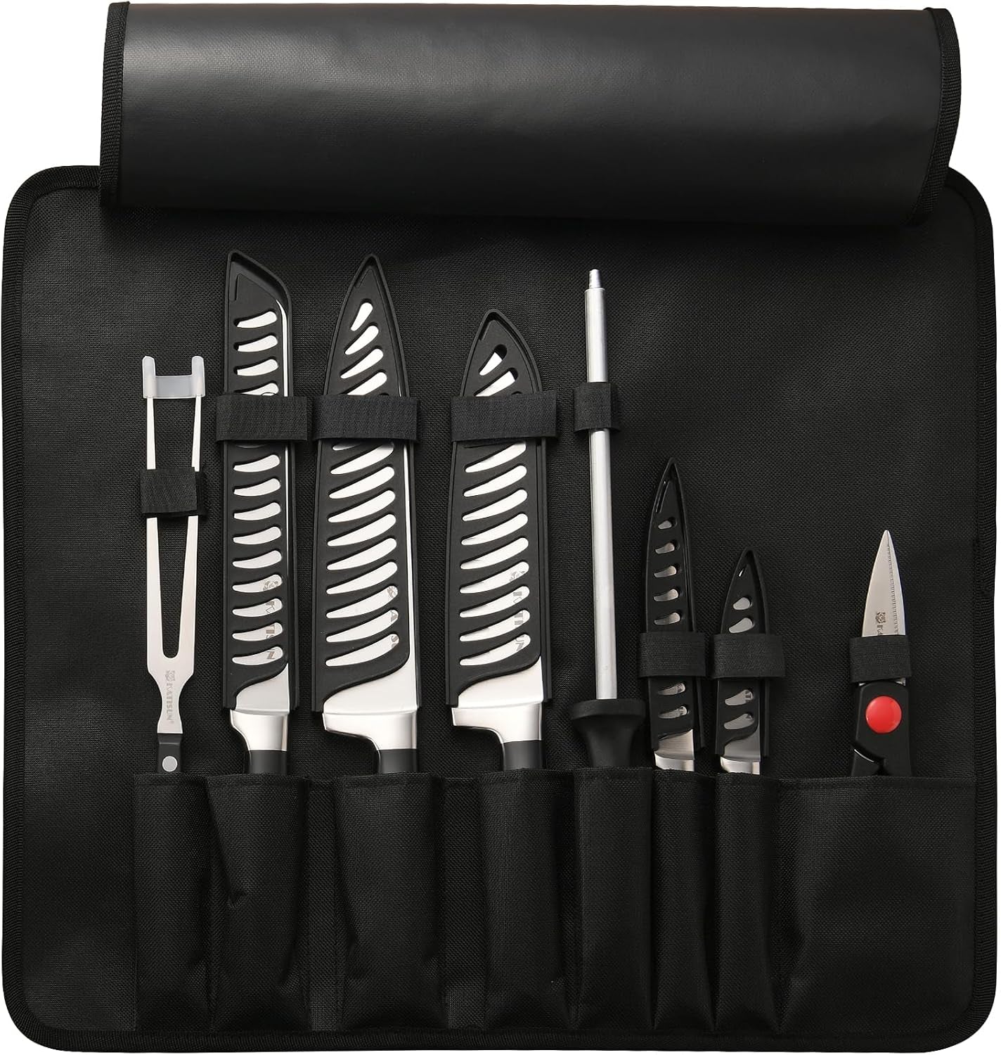 9-piece-portable-german-steel-knife-set-with-roll-bag-hollow-ergonomic-handles-for-outdoor-camping-travel-includes-guards-fork-sharpener-shears-shoulder-strap-case