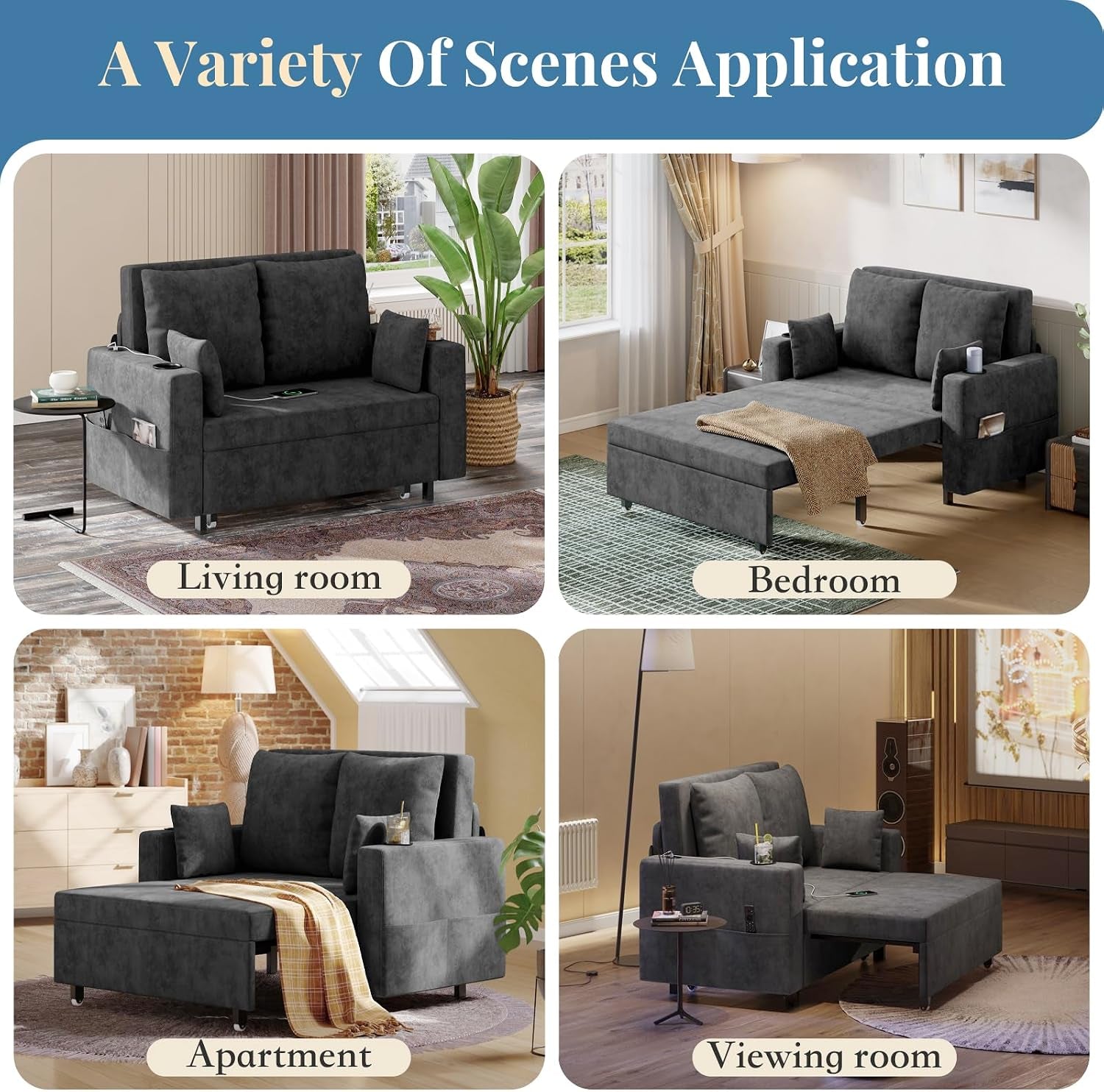 3-in-1-pull-out-couch-56-inch-convertible-sleeper-sofa-bed-loveseat-sofa-couch-with-cup-holders-usb-side-pocket-modern-loveseat-for-living-room-bedroom-includes-toss-pillows-gray